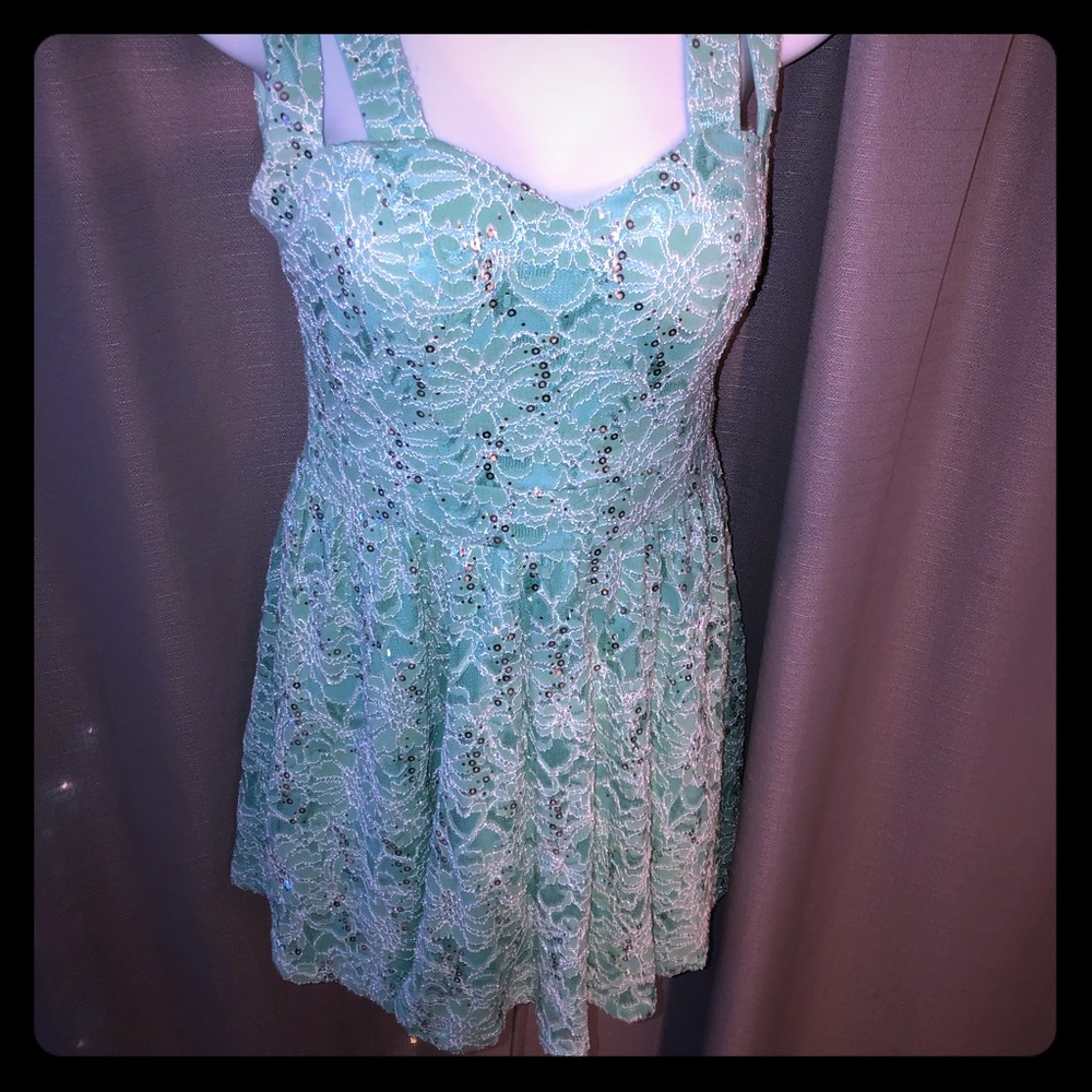 Short Formal aqua dress